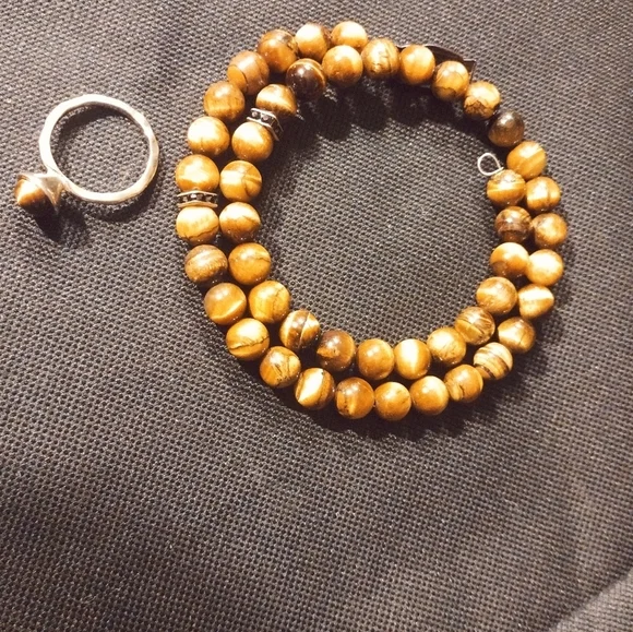 Tigers Eye wrap Bracelet and Ring Set - Picture 8 of 10